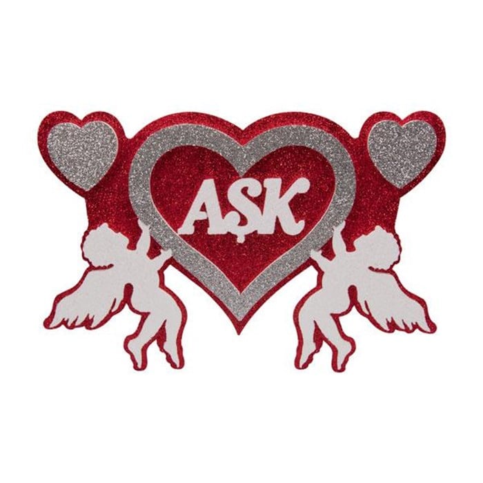 Aşk Yazılı Melekli Strafor Süs
