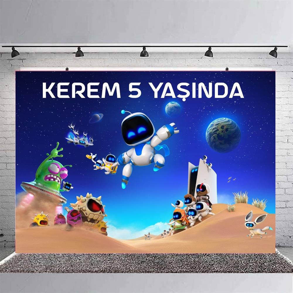 Astro Bot Kişiye Özel Doğum Günü Branda Afişi