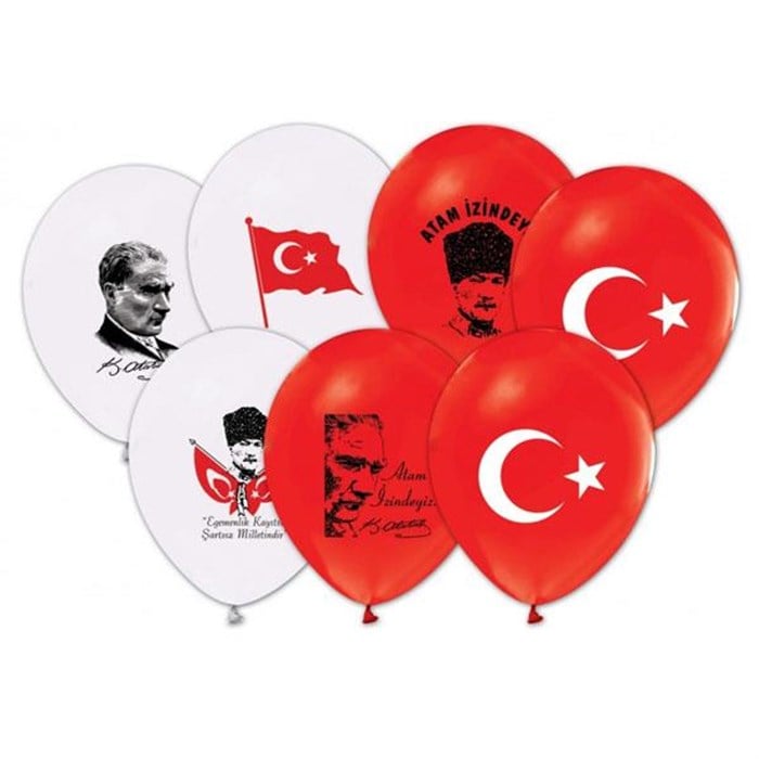 Atatürk Baskılı Balon - 10 Adet