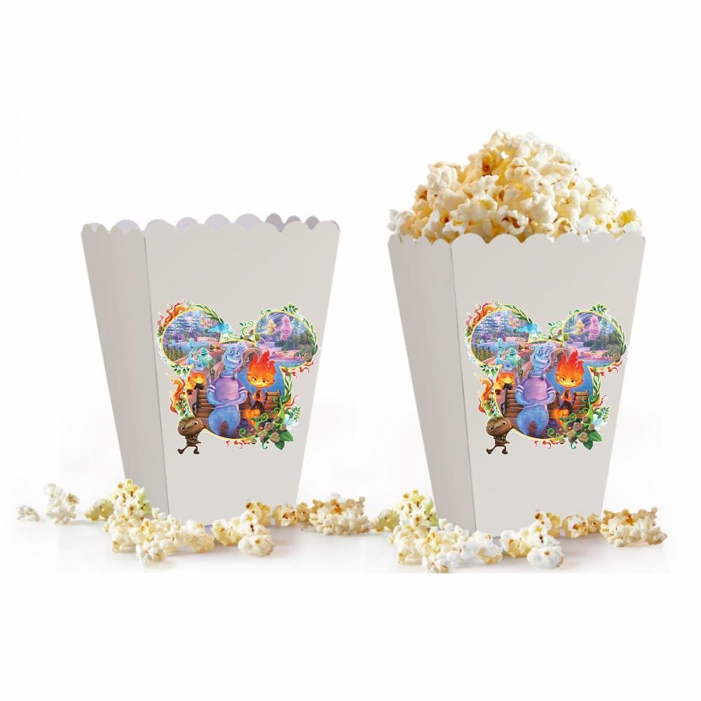 Ateş ve Su Temalı Beyaz Mısır Kutusu 5 Adet