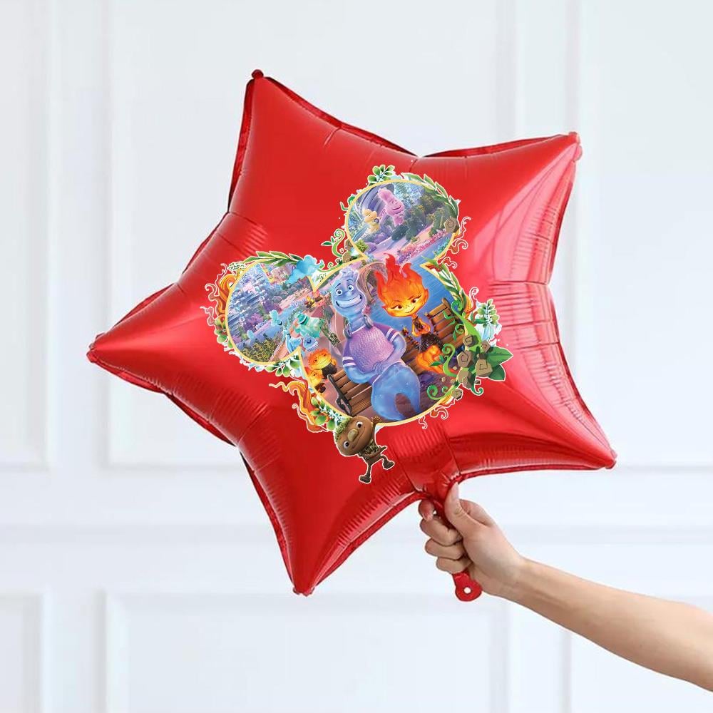 Ateş ve Su Temalı Kırmızı Yıldız Folyo