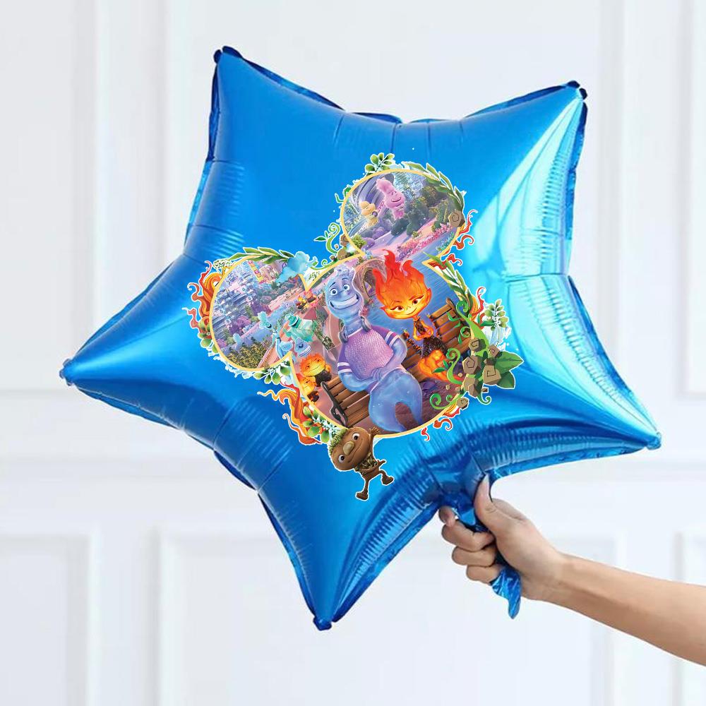 Ateş ve Su Temalı Mavi Yıldız Folyo