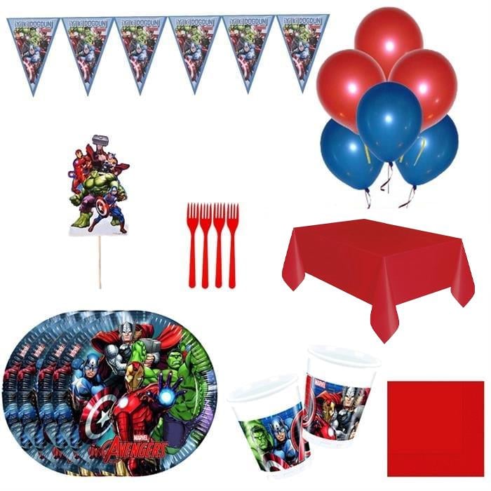 Avengers Temalı Lüks Doğum Günü Seti 8 Kişilik