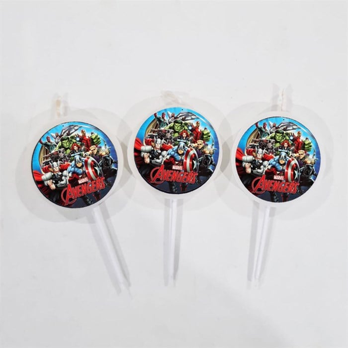 Avengers Temalı Mum - 3 Adet