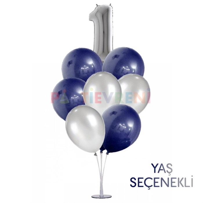 
Ayaklı Balon Standı - Gece Mavisi Gümüş Yaş Seçenekli
