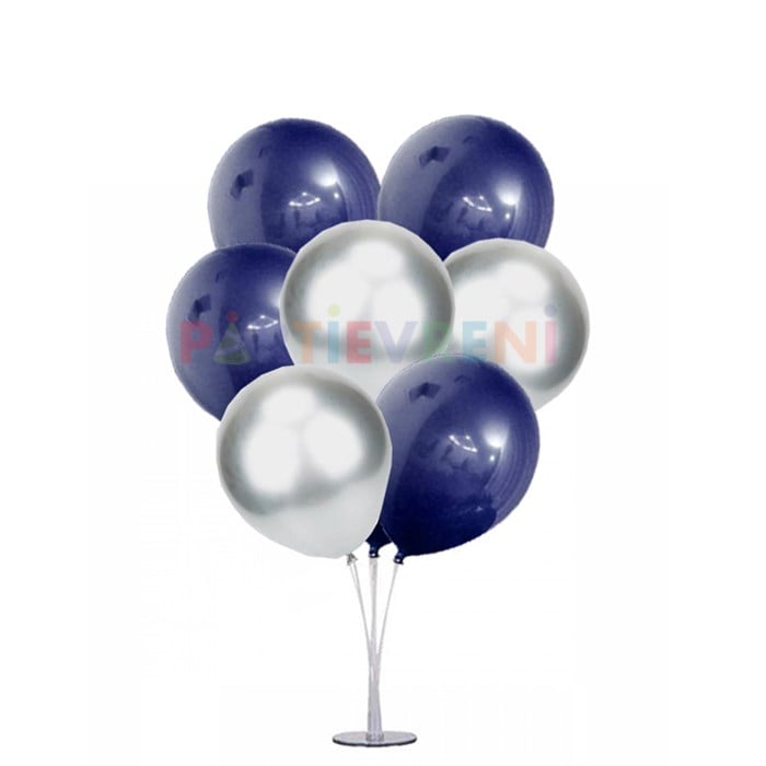 Ayaklı Balon Standı - Gece Mavisi Gümüş Krom