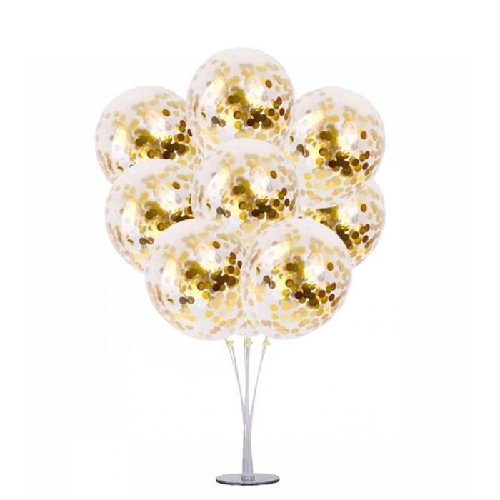 Ayaklı Balon Standı - Gold konfetili Şeffaf Balonlu