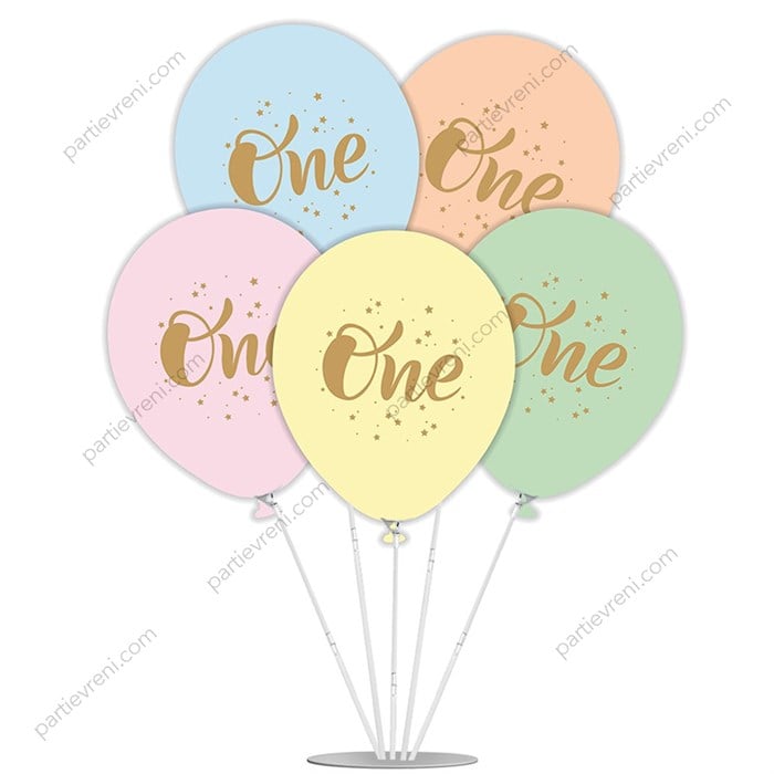 Ayaklı Balon Standı - One Baskılı Makaron Balonlu