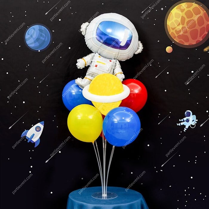 Ayaklı Balon Standı - Uzay Astronot Balon Balonlu