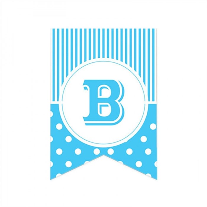 B Harfi Puantiyeli Mavi Afiş