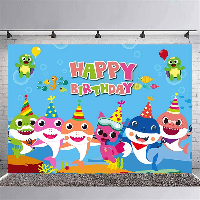 Baby Shark Doğum Günü Branda Afişi 2 - 70 cm - 100 cm