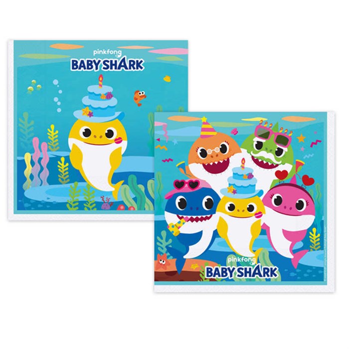 Baby Shark Temalı Peçete 16 Adet