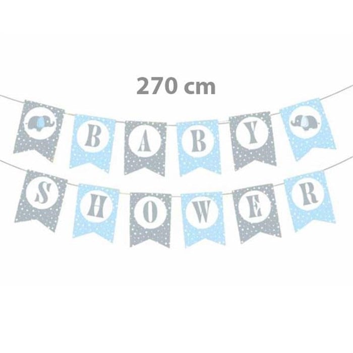 Baby Shower Banner Afiş - Mavi - 270 cm 