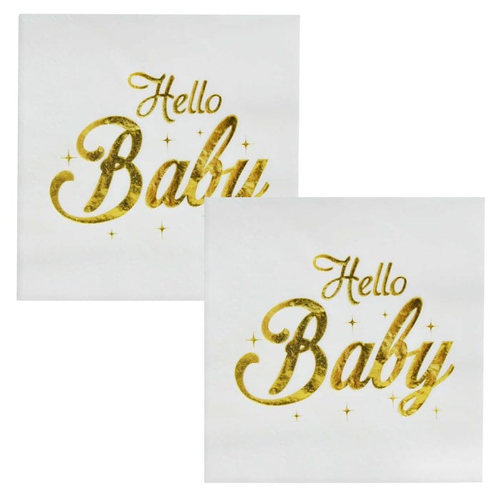 Baby Shower Partisi Premium Varaklı Peçete