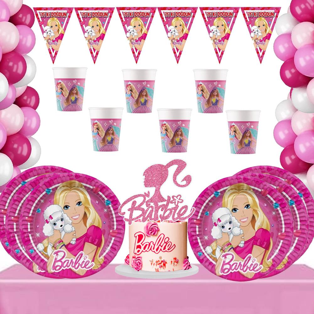 Barbie Temalı 8 Kişilik Doğum Günü Seti