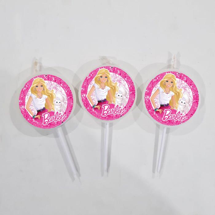 Barbie Temalı Mum - 3 Adet