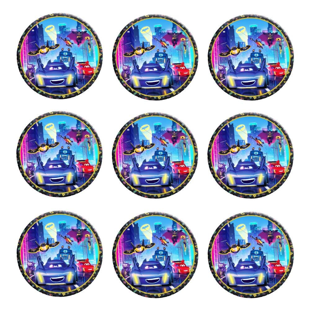 Batwheels Temalı Etiket 10 Adet - 5 cm