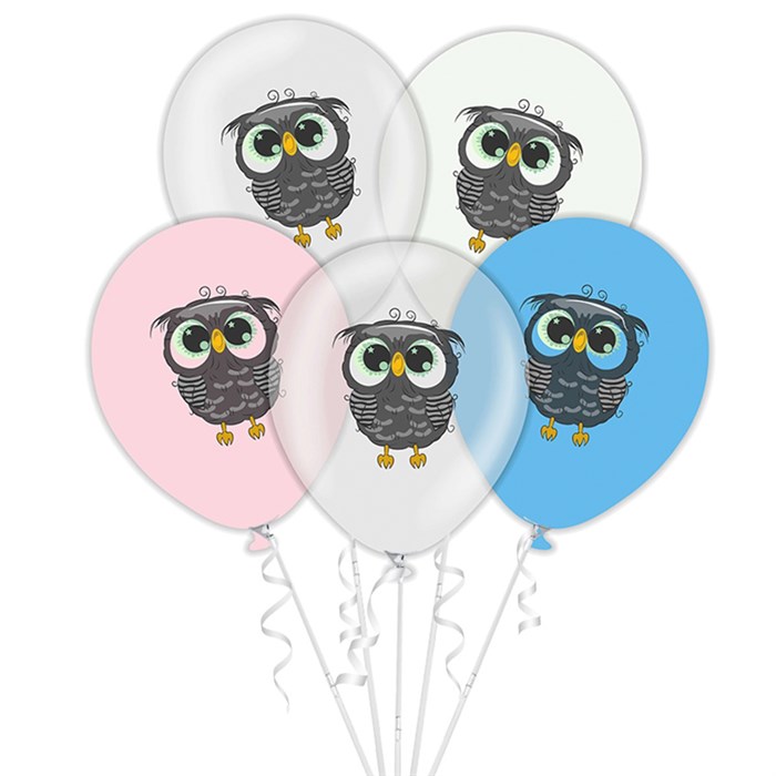 Baykuş Baskılı Balon - 10 Adet