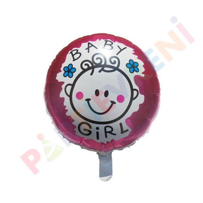 Bebekli Pembe Folyo Balon - 35 cm