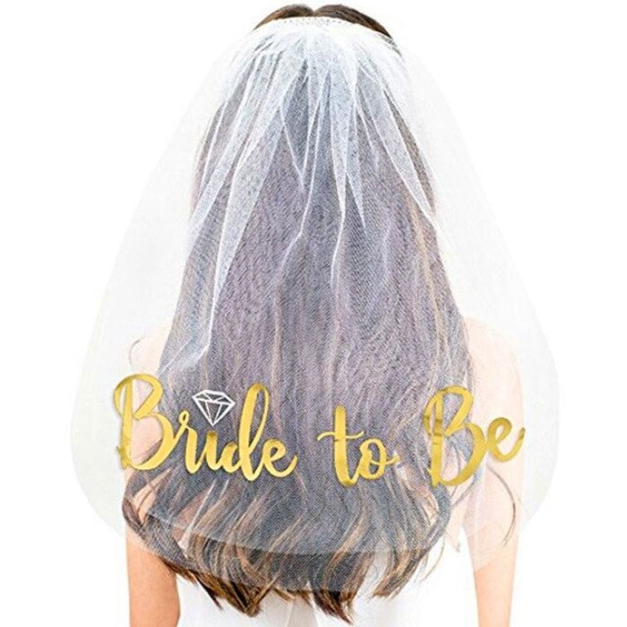 Bekarlığa Veda Partisi Yazılı Tüllü Duvak