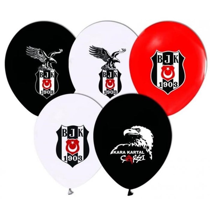 Beşiktaş Doğum Günü Temalı Baskılı Lateks Balon - 10 Adet