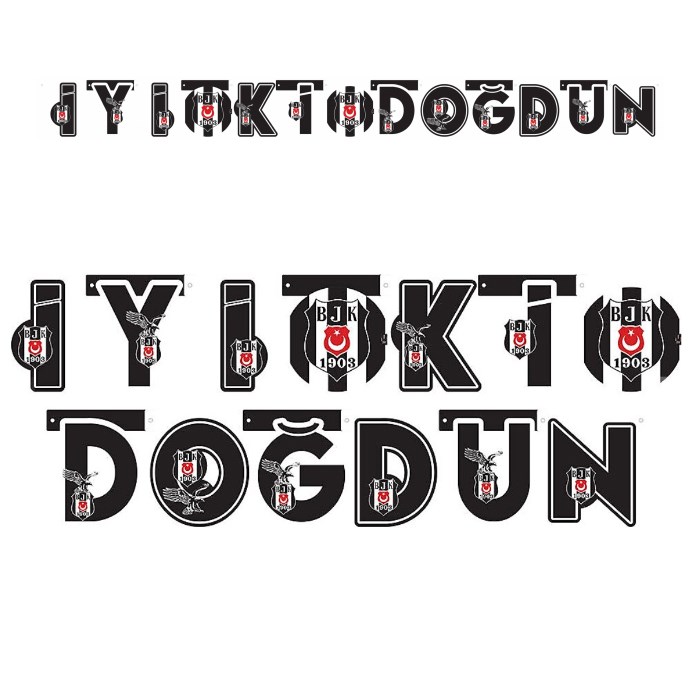 Beşiktaş Doğum Günü Temalı Lisanslı İyi ki Doğdun Yazısı