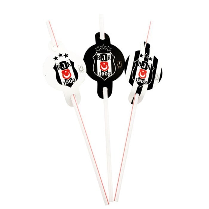Beşiktaş Temalı Lisanslı Pipet - 6 Adet