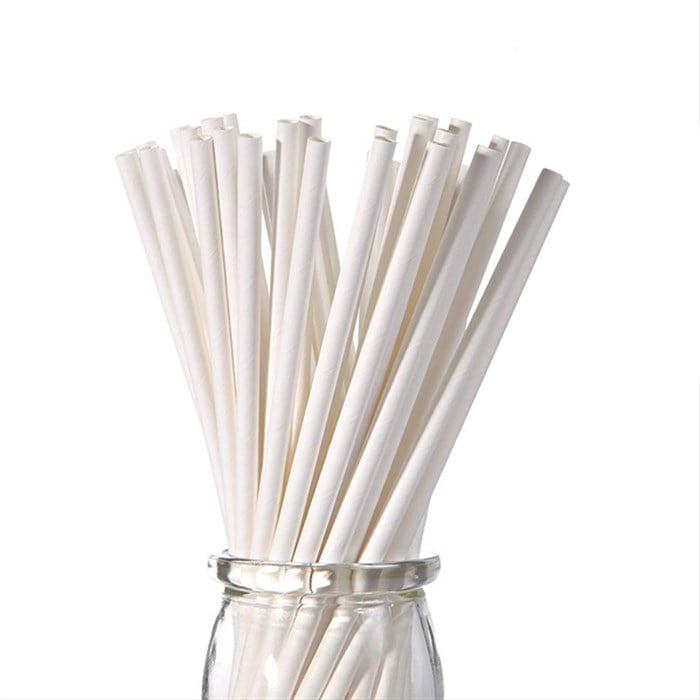 Beyaz Kağıt Pipet 25 Adet