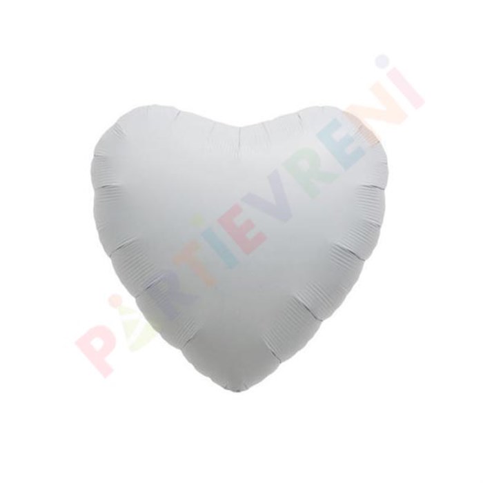 Beyaz Kalp Folyo Balon - 40 cm
