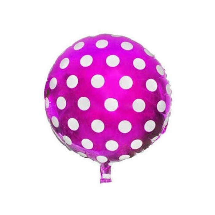 Beyaz Puantiyeli Pembe Folyo Balon - Bağış Ürünü