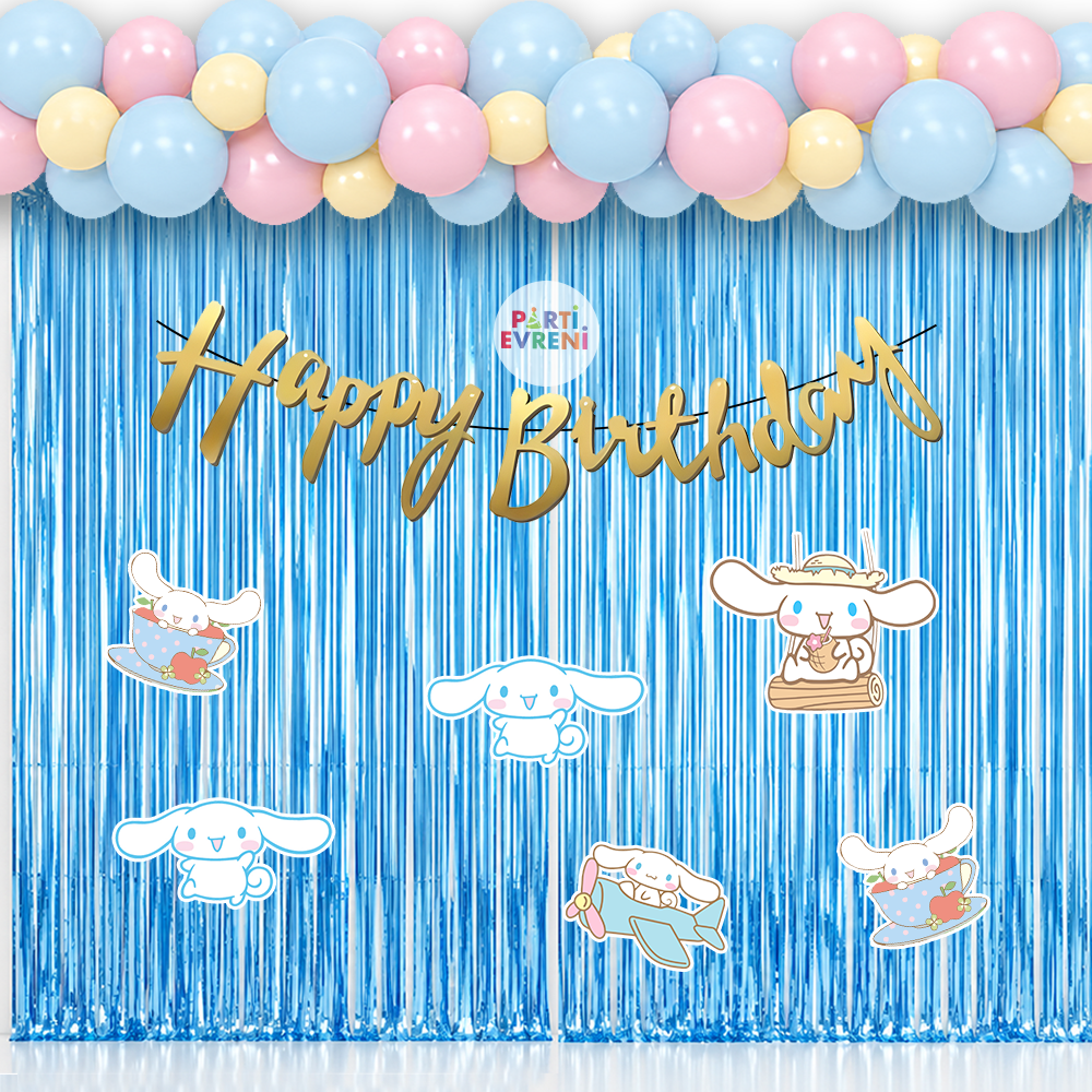 Cinnamoroll Temalı Arka Fon Süsleme Seti