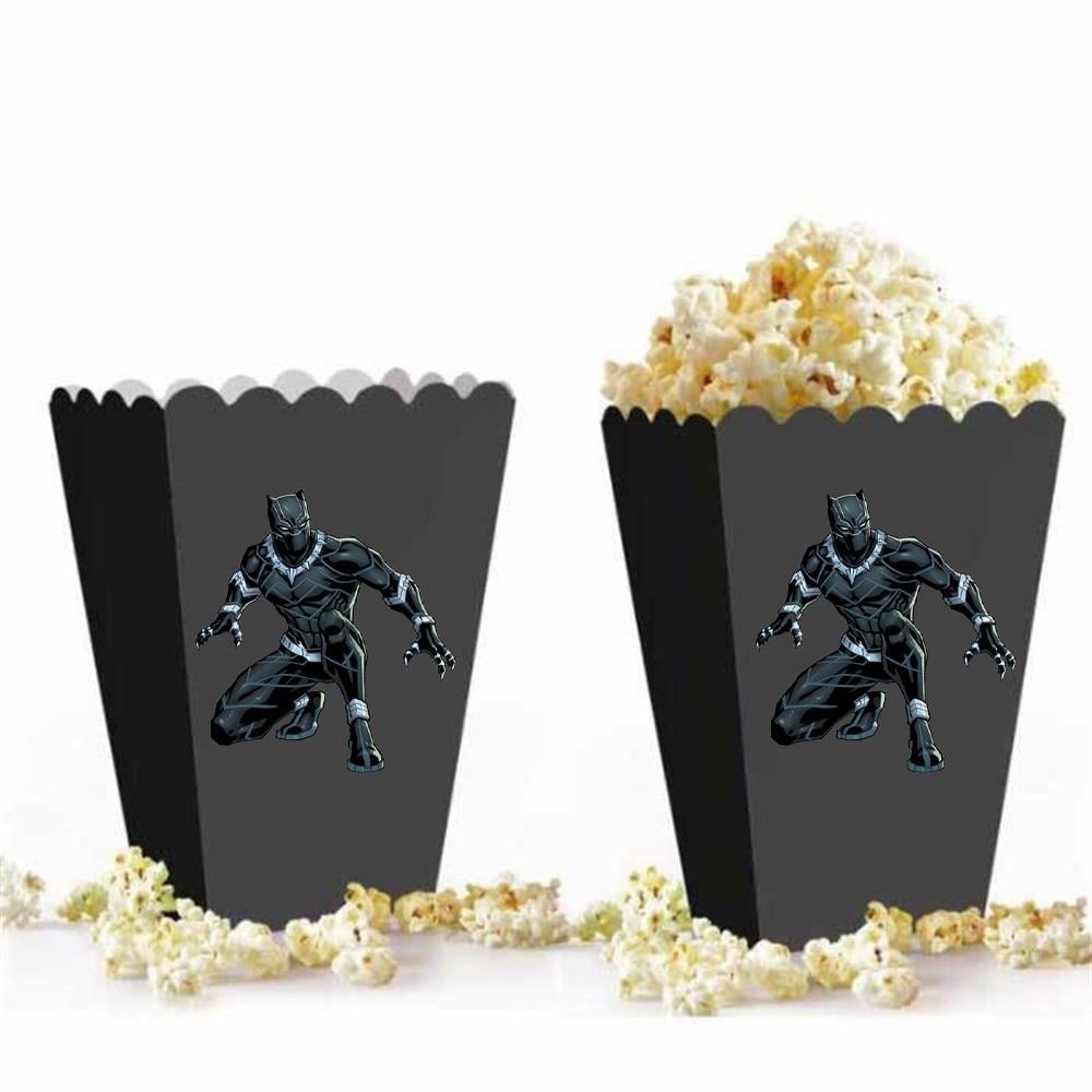 Black Panther Temalı Popcorn Mısır Kutusu 5 Adet