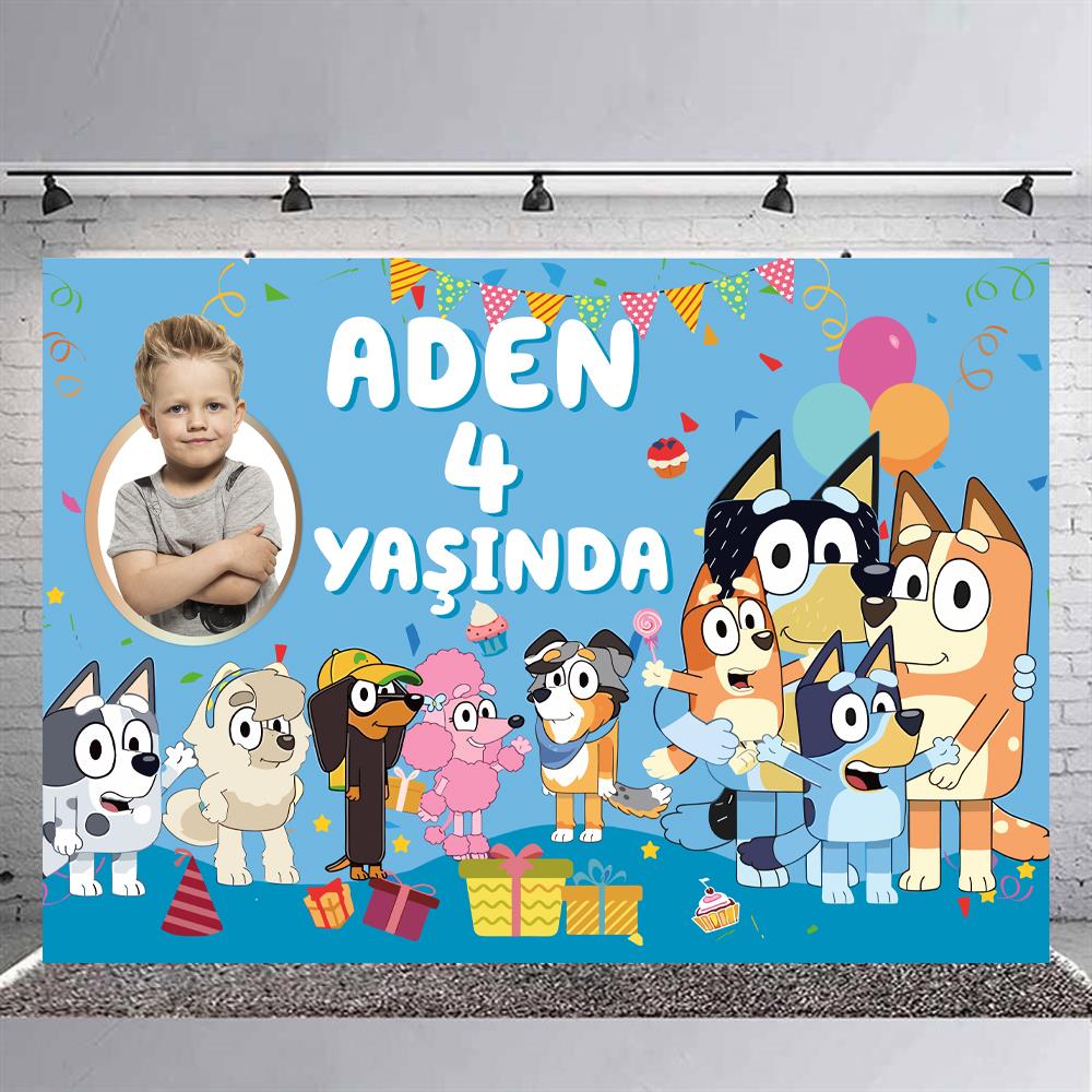 Bluey Temalı Doğum Günü Kişiye Özel Afiş