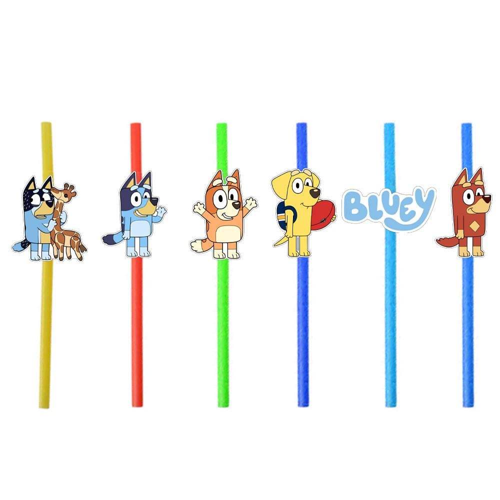 Bluey Temalı Pipet 6 Adet