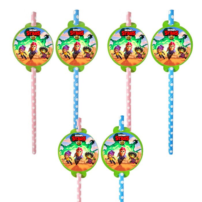 Brawl Stars Temalı Pipet 6 Adet