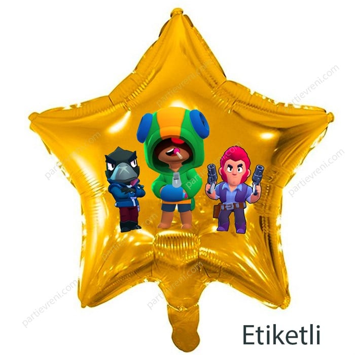 Brawl Stars Yıldız Stickerlı Folyo Balon