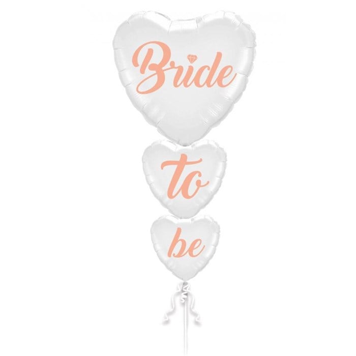 Bride To Be Yazılı Beyaz Kalpli Folyo Balon 3'lü