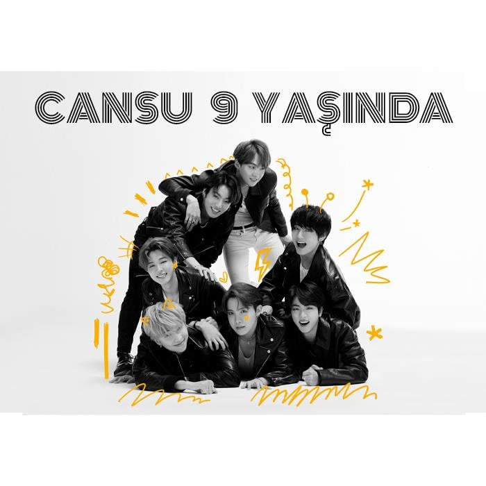 BTS Temalı Branda Afiş - 2 Boy Seçenekli