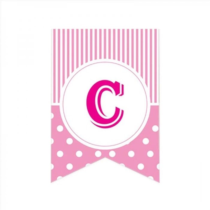 C Harfi Puantiyeli Pembe Afiş