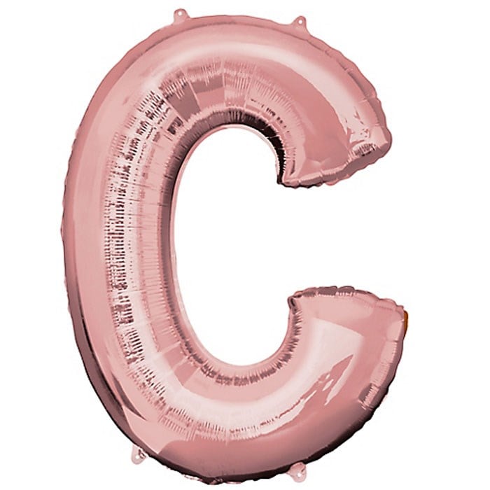 C Harfi Rose Gold Folyo Balon 1 Metre