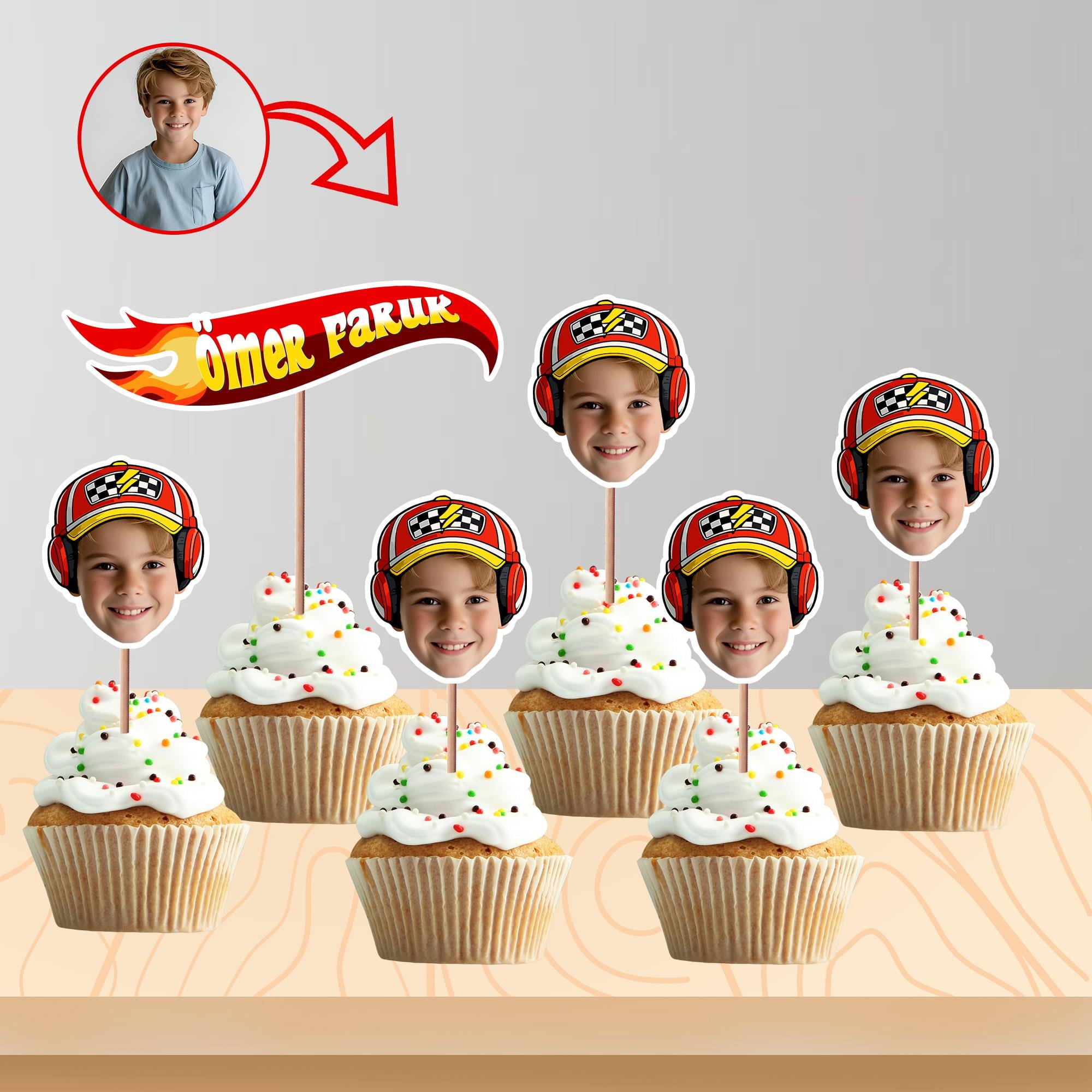 Kişiye Özel Hot Wheels Kafa Kürdan 8'li Set