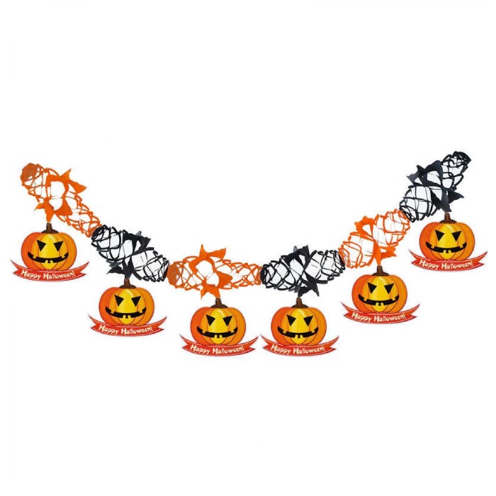 Cadılar Bayramı Kağıt Uzar Süs - Balkabağı