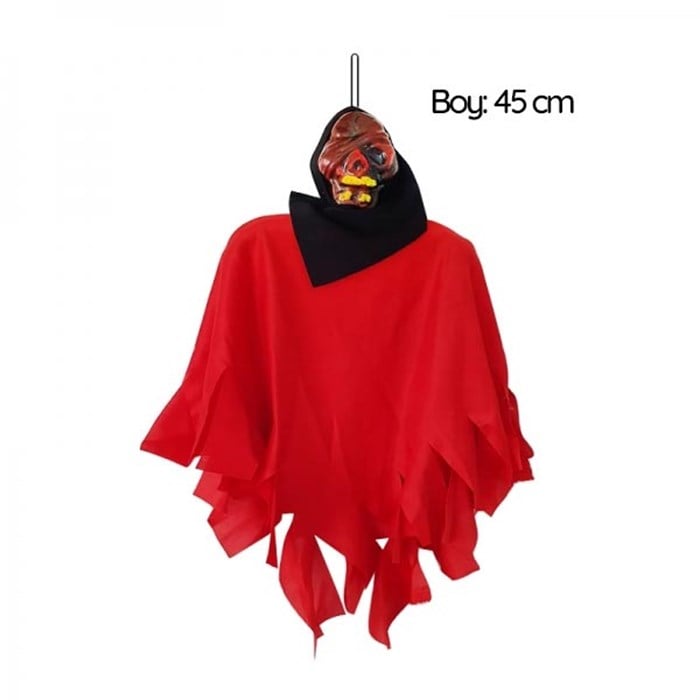 Cadılar Bayramı Kırmızı Asma Hayalet Süs - 45 cm