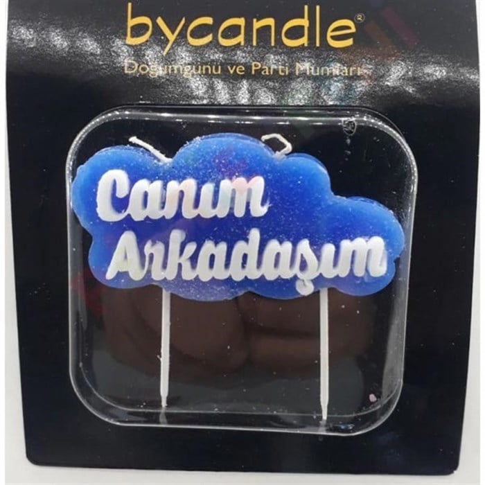 Canım Arkadaşım Mavi Pasta Mumu