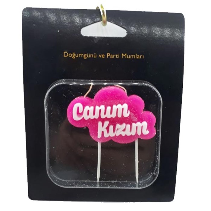 Canım Kızım Pembe Pasta Mumu