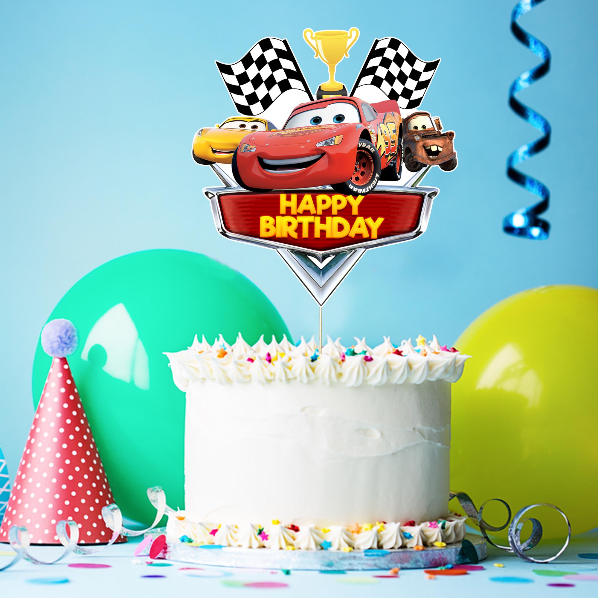 Cars Konsepti Happy Birthday Pasta Süsü