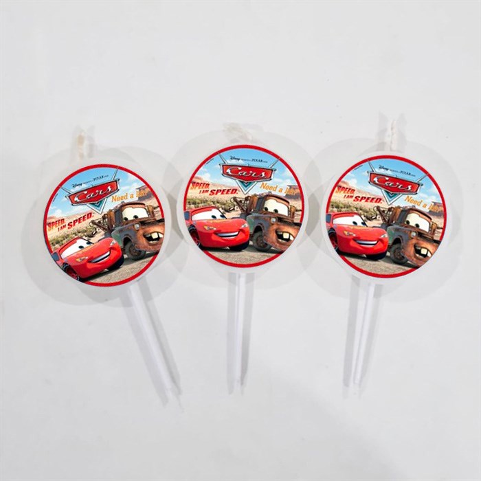 Cars Temalı Mum - 3 Adet