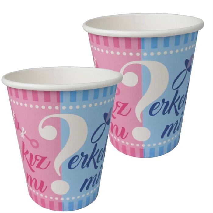 Cinsiyet Kız mı Erkek mi Bardak Tabak 8'li