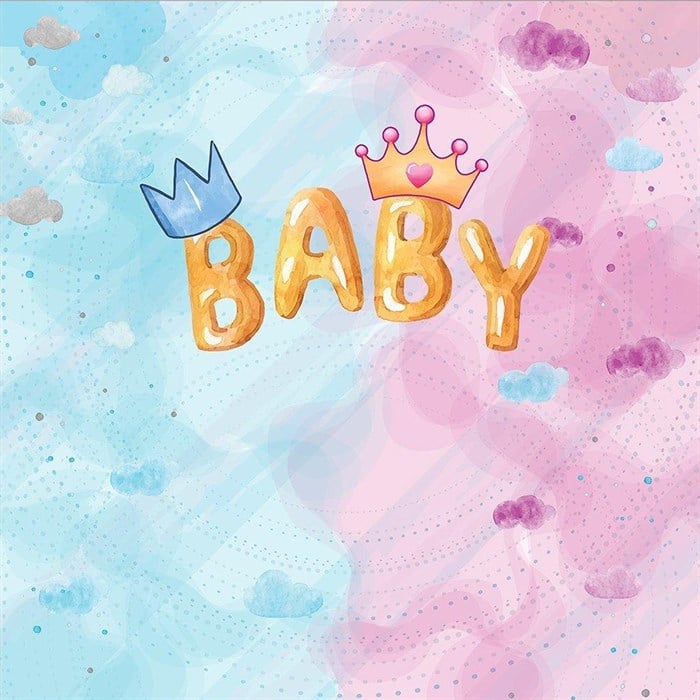 Cinsiyet Partisi Baby Kare Kişiye Özel Afişi - 2 Boy Seçenekli