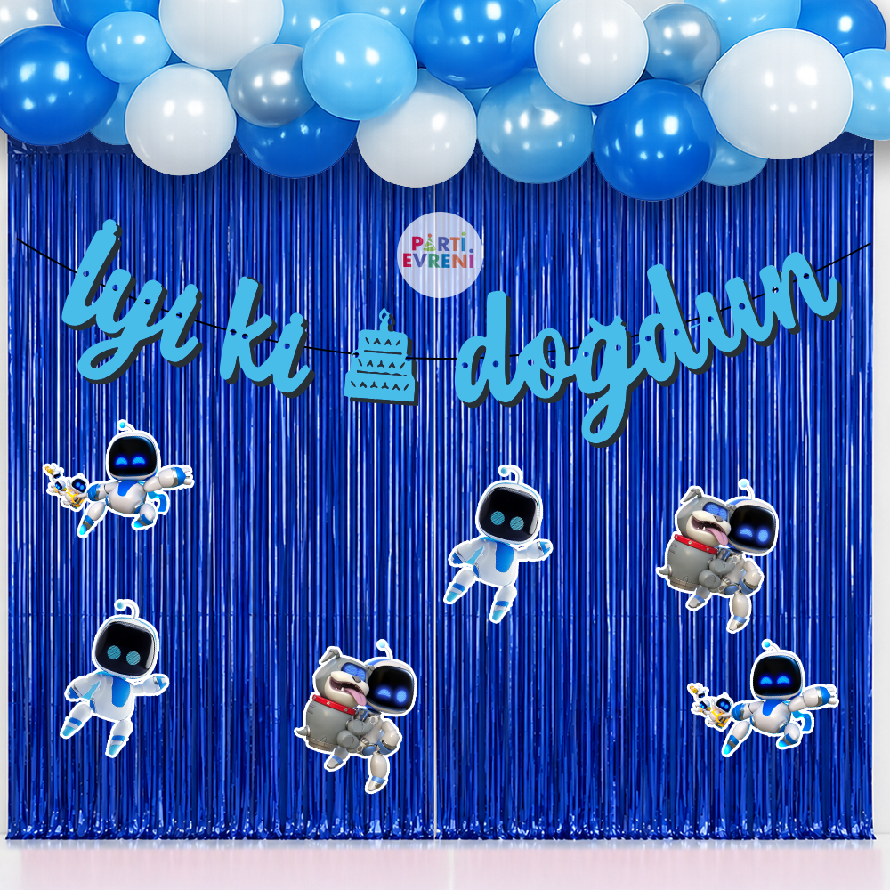 Astrobot Temalı Arka Fon Süsleme Seti